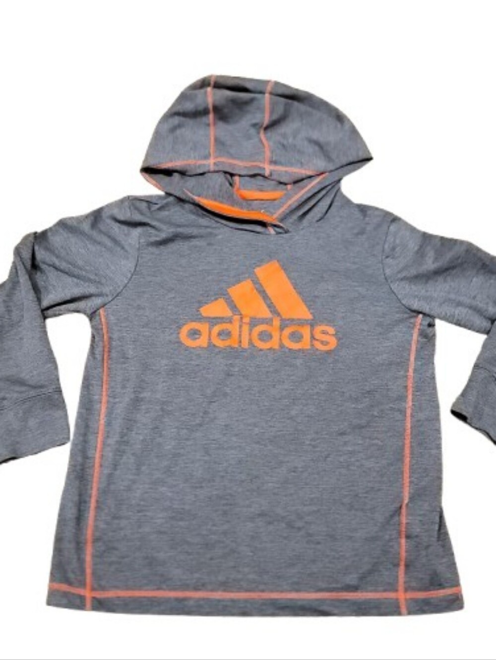 Adidas Pullover Hooded T Shirt Toddler Boys 5 Gray Logo Long Sleeve Hoodie Top